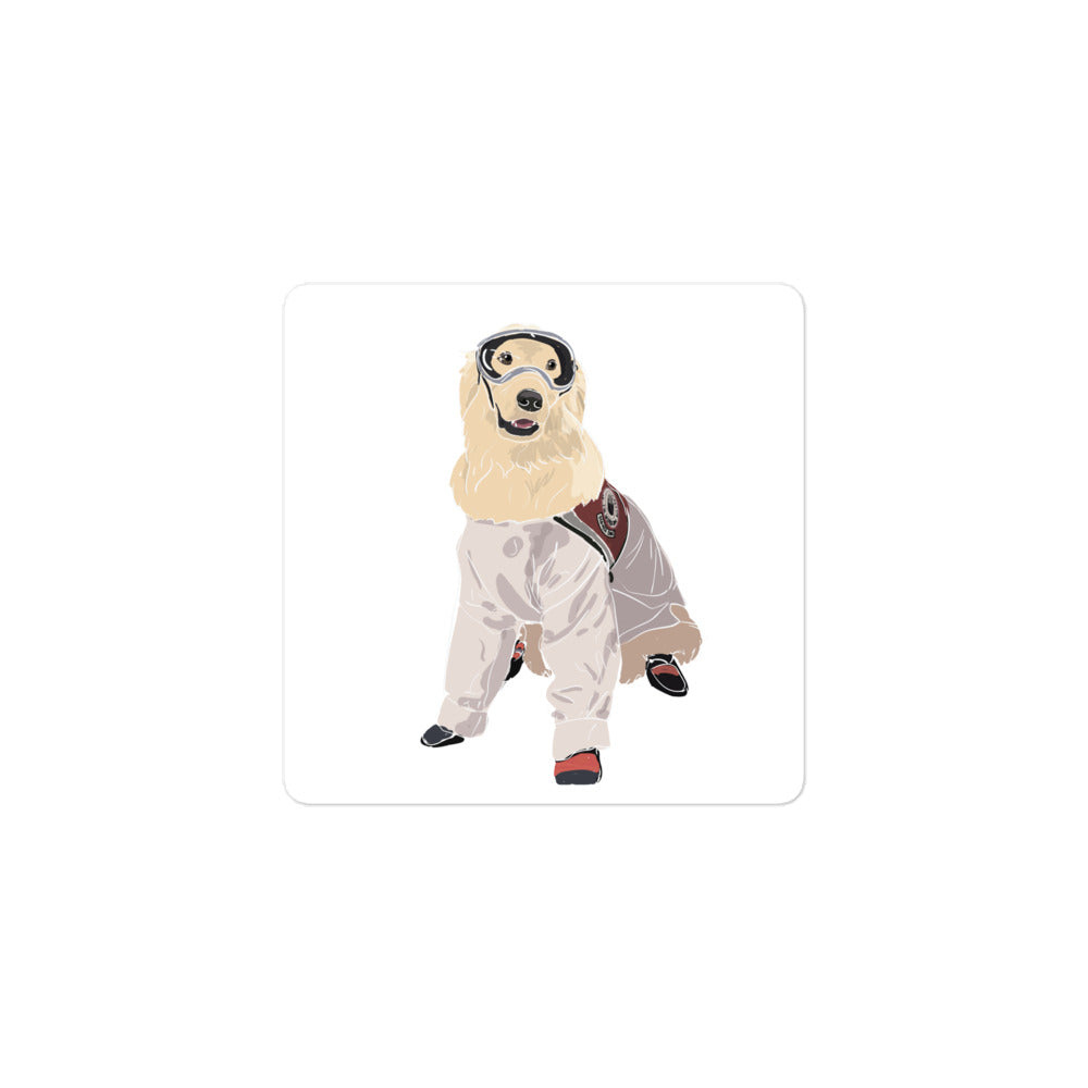 Drawing of Sampson wearing lab gear