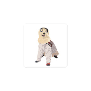 Drawing of Sampson wearing lab gear