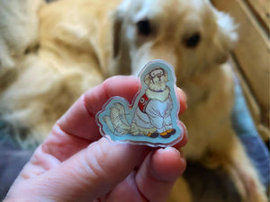 Science Service Dog acrylic pins- LIMITED SUPPLY